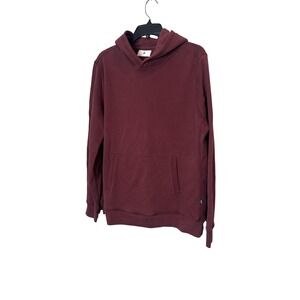 Jason Scott Hoodie Mens Large Red Pima Cotton Fleece Kangaroo Pocket Sweatshirt